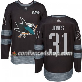 Adidas Maillot de Hockey San Jose Sharks Martin Jones 31 1917-2017 100th Anniversary Noir Authentic - Homme